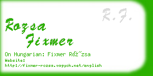 rozsa fixmer business card